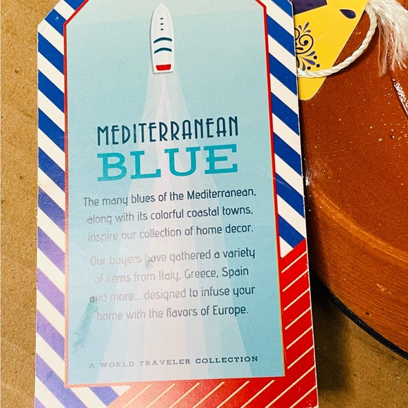 Mediterranean Blue Handmade Plate Morocco Orange Fish 7” - Picture 4 of 6